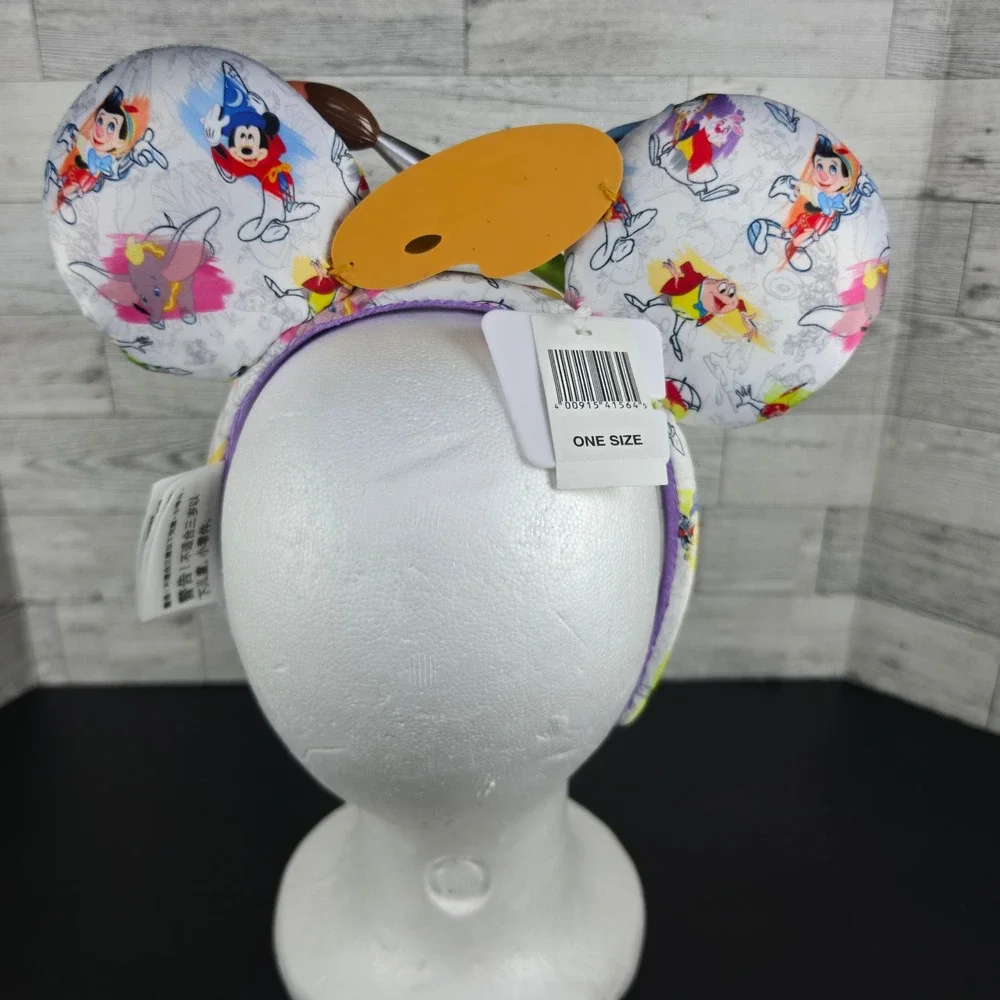 Disney Parks Artist Series Minnie Mouse Ear Headband Palette Paintbrush NWT